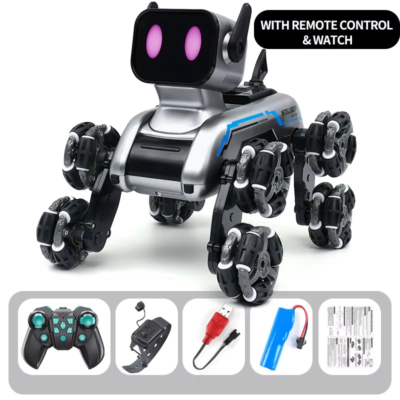 Smart Remote Control Robot Dog Remote Control Toy Children'S Electric Mechanical Dog Gift Boy Stunt Eight Wheel Fancy Drift
