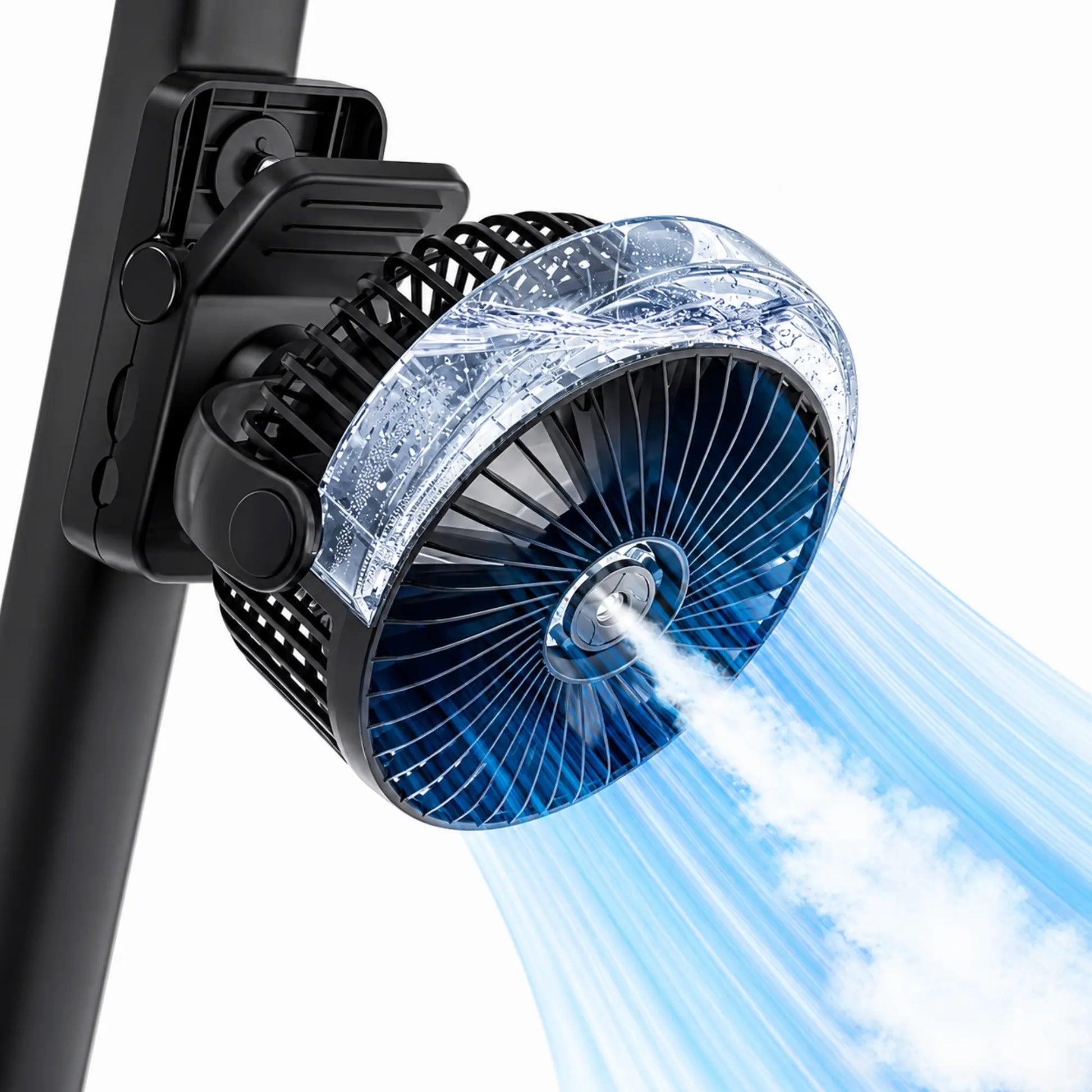 Rechargeable Magnetic Golf Cart Cooling Fan with Mist Functionality