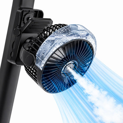 Rechargeable Magnetic Golf Cart Cooling Fan with Mist Functionality