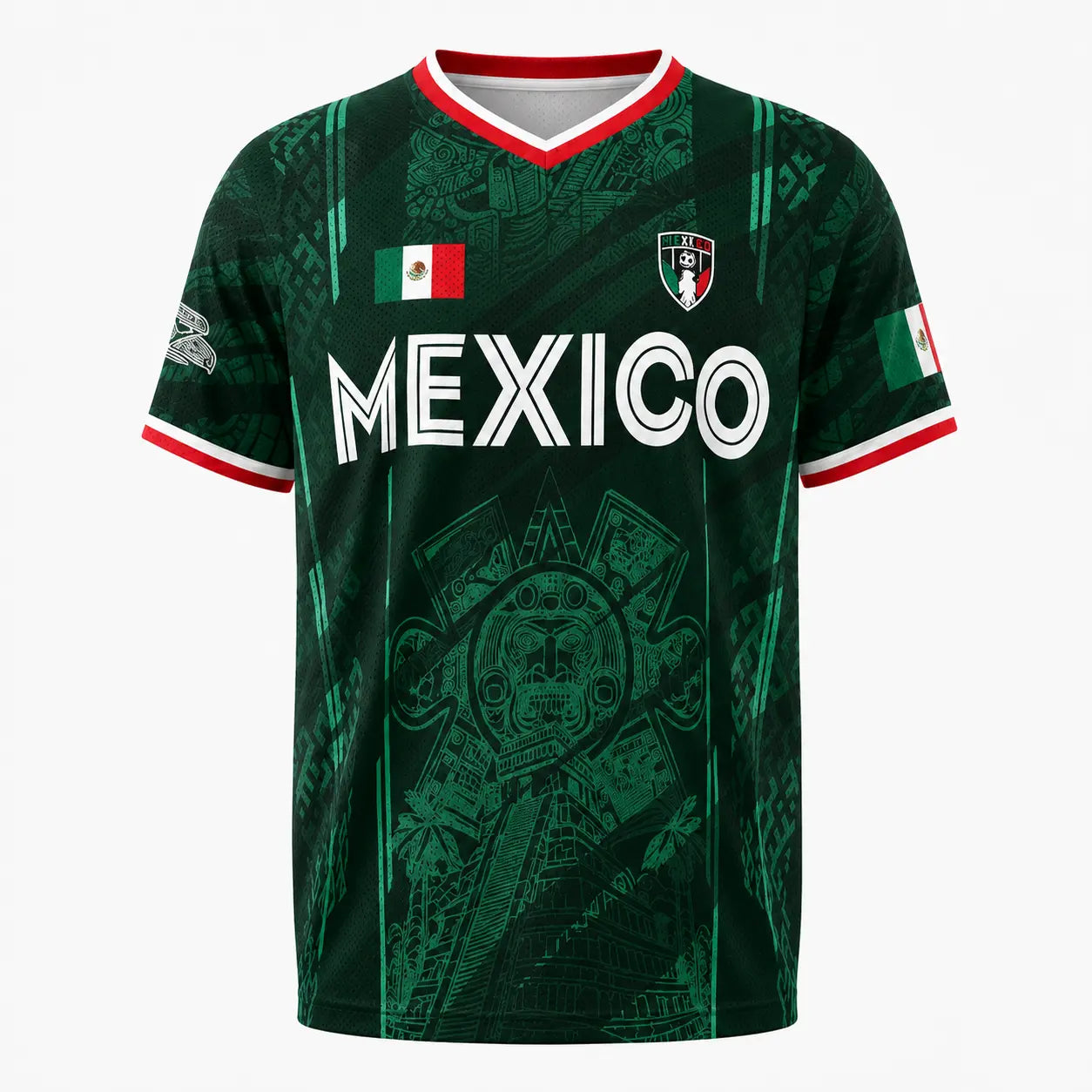 2026 Mexico Soccer Jersey, Chichén Itzá Pyramid Graphic Retro Soccer Jersey, All over Print, Casual Style for All Seasons, Classic Throwback Jersey Sportswear Top Summerwins