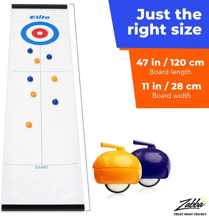 Curling Game - Tabletop Games for Adults, Kids & Families - 4 Ft X 1 Ft Mat for Indoor Fun W/Bonus Travel Bag - Ages 6 & Up