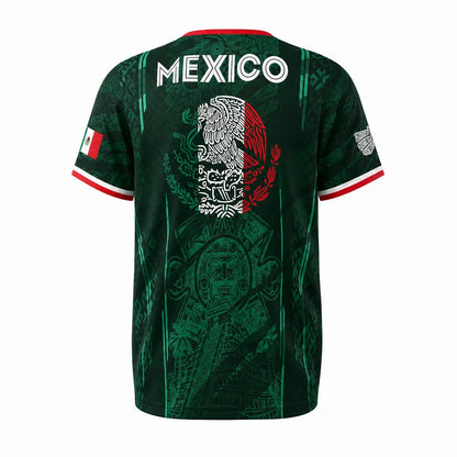 2026 Mexico Soccer Jersey, Chichén Itzá Pyramid Graphic Retro Soccer Jersey, All over Print, Casual Style for All Seasons, Classic Throwback Jersey Sportswear Top Summerwins