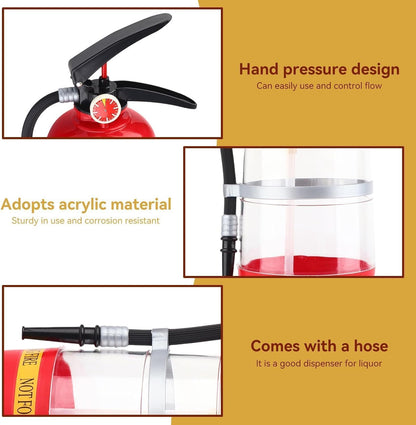 2L Whiskey Decanter, Portable Fire Extinguisher Container Funny Beer Dispenser for Home Party Beer Dispenser Barrels Bar Beverage Liquor Rack Machine for Wine Spirits Drinks