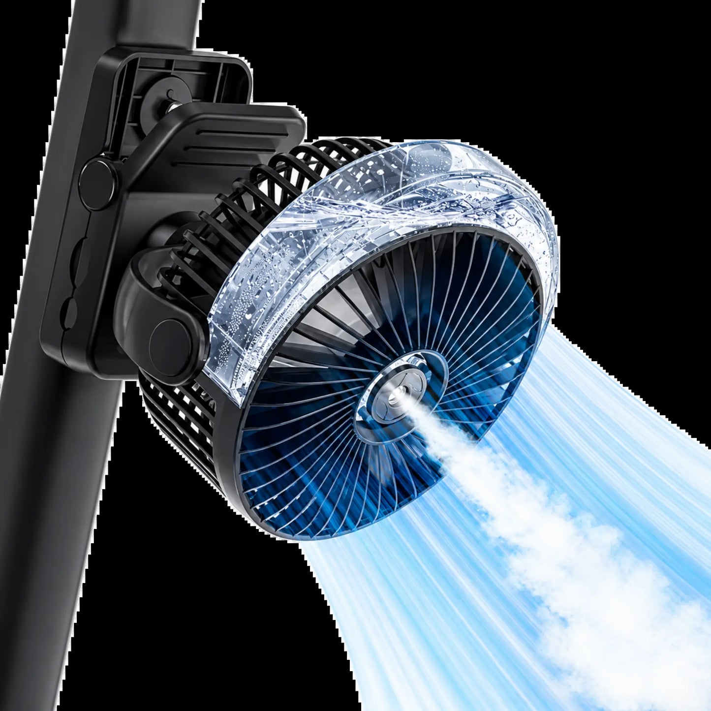 Rechargeable Magnetic Golf Cart Cooling Fan with Mist Functionality