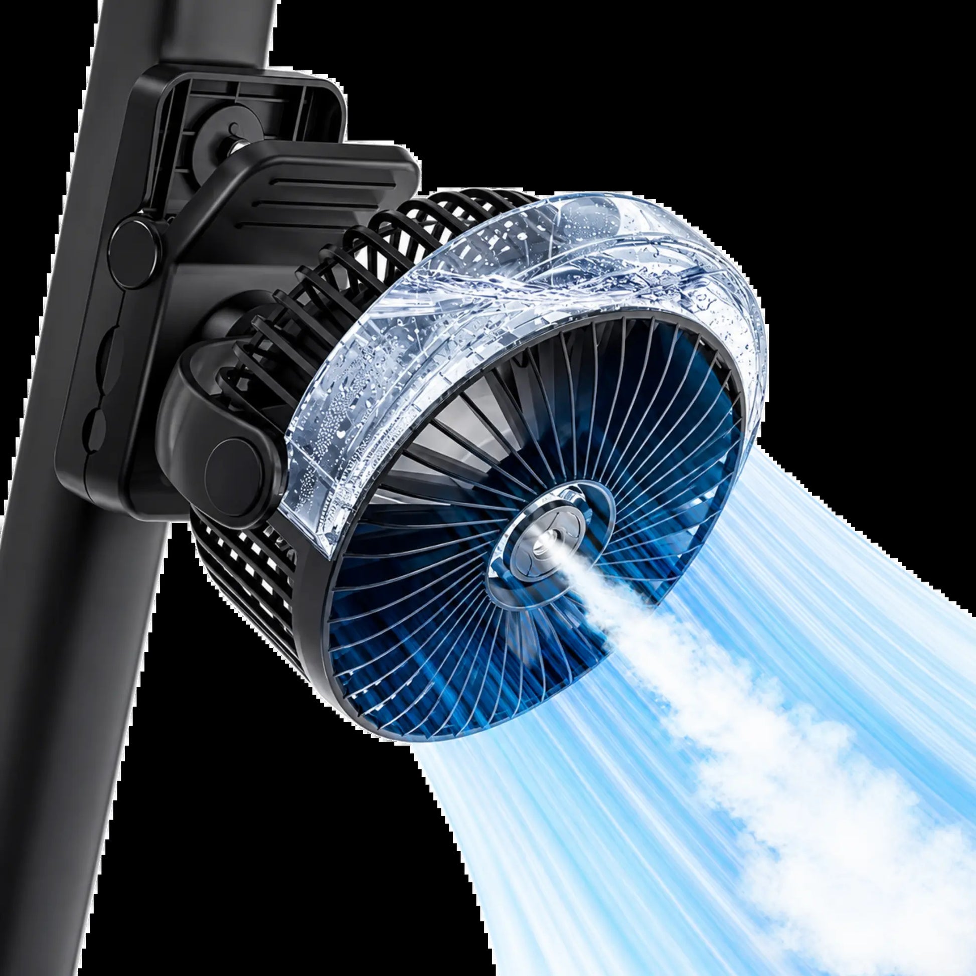 Rechargeable Magnetic Golf Cart Cooling Fan with Mist Functionality