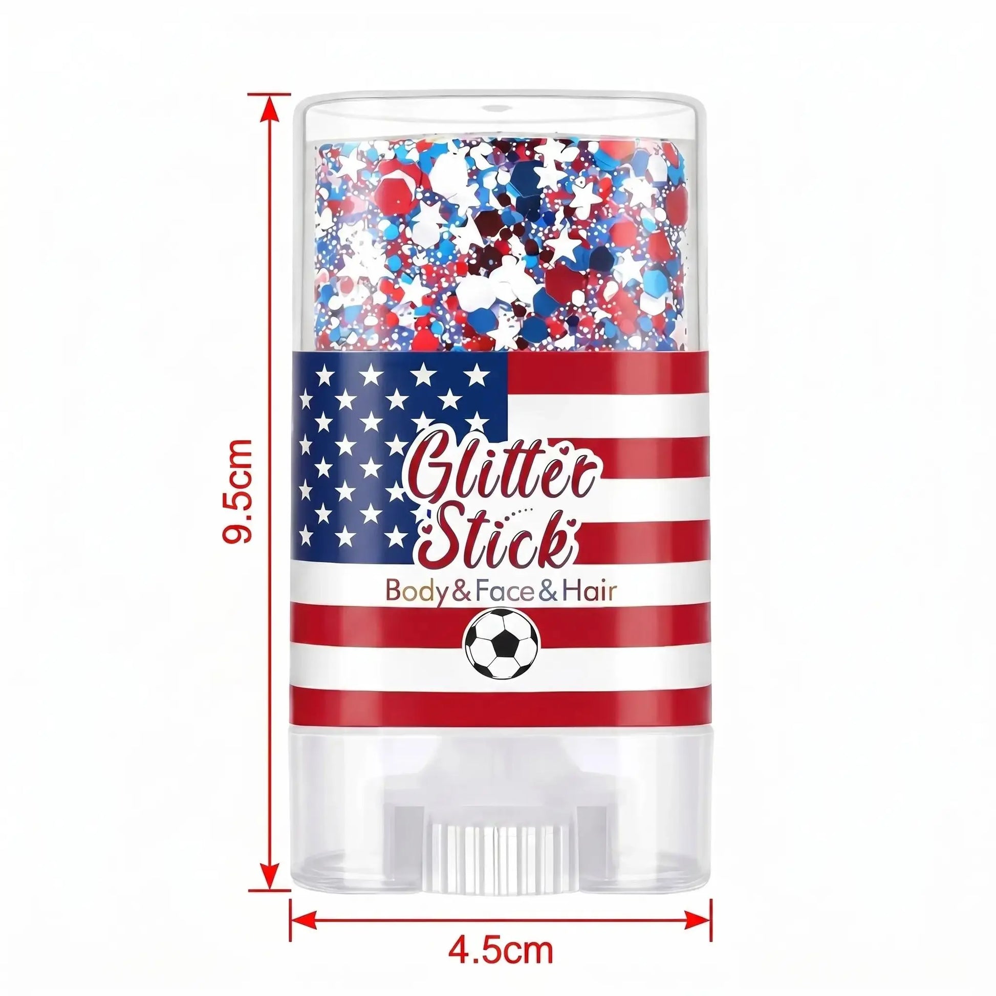 4Th of July Red White Blue Glitter Stick, Body & Hair Sparkle Makeup for Independence Day Party, Parade, Festival & Fireworks Look