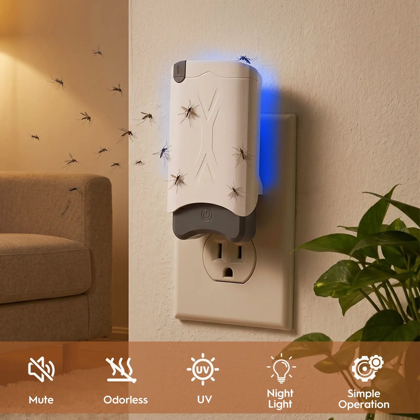 Electronic Mosquito Trap with UV Light - Includes One Device and One Cartridge