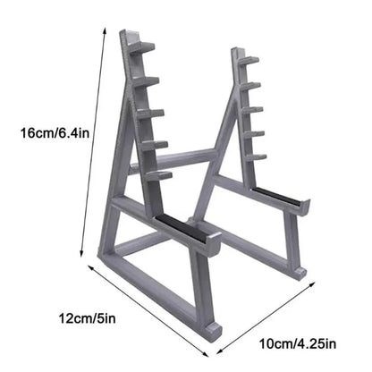 New with Barbells and Weights Barbell Rack Pen Holder Gym Theme Metal Stationery Storage Rack Mini Squat Rack Ornaments Gift