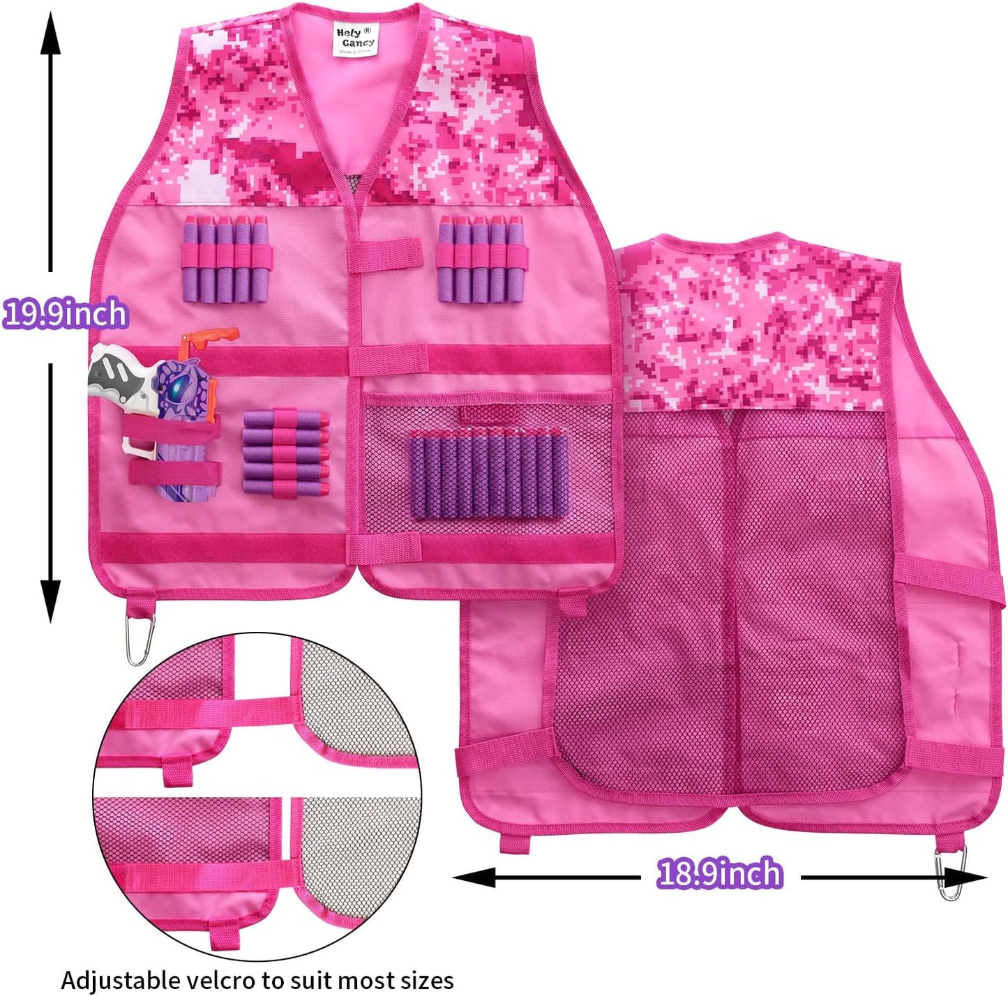 Girls Tactical Vest Kit - Pink Blaster Vest for Nerf Rebelle & N-Strike with Goggles for Ultimate Playtime Adventure!