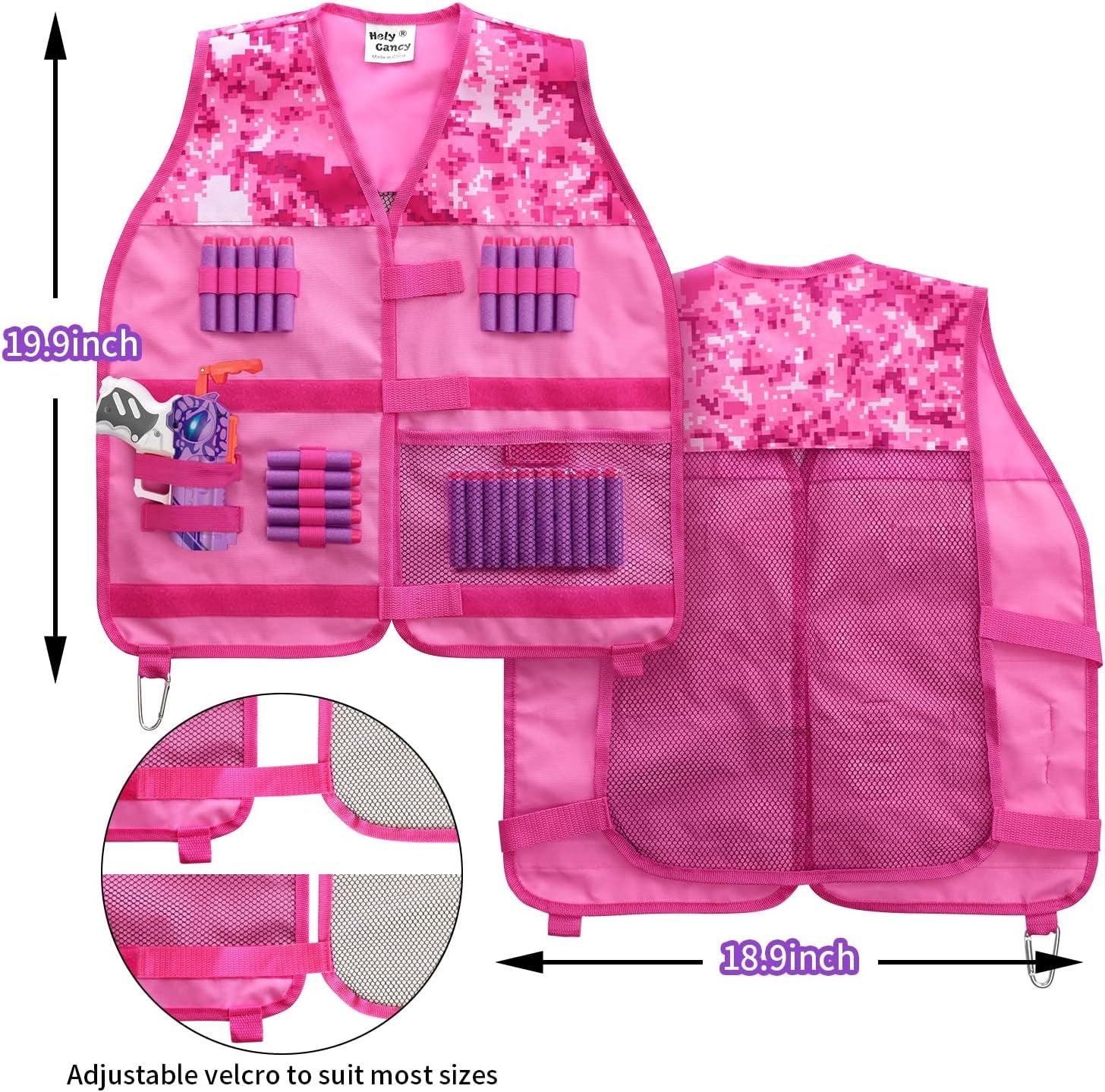 Girls Tactical Vest Kit - Pink Blaster Vest for Nerf Rebelle & N-Strike with Goggles for Ultimate Playtime Adventure!