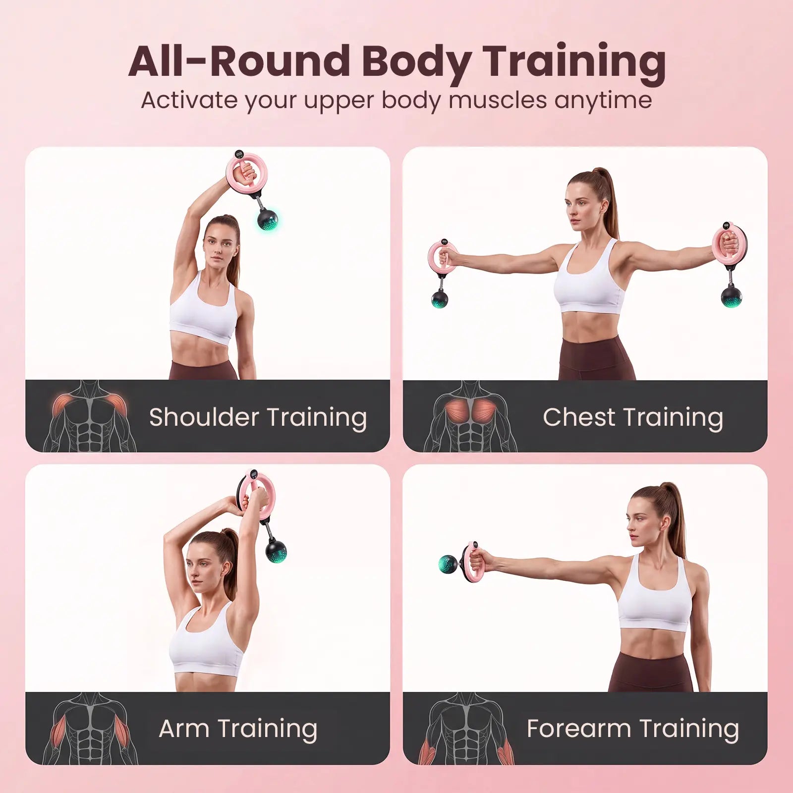 Zenrous 360° Rotating Wrist and Forearm Trainer - Compact Hand Grip Strengthening Equipment for Gym, Home, and Office Workouts