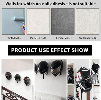 Helmet Hanger Wall Mount, 180° Rotation Multifunctional Motorcycle Helmets Rack with 2 Hooks, Motorcycle Gear Jacket Storage Holder Hanger for Bike Coats Caps Outerwear