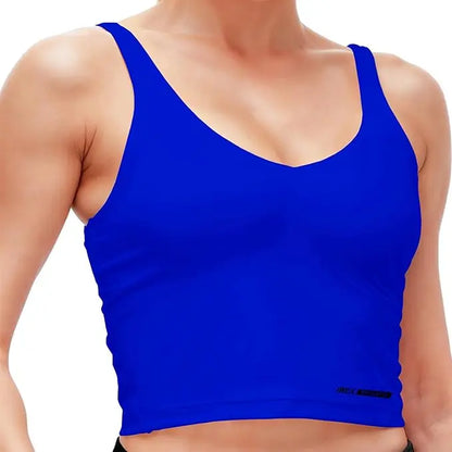 Women's Longline Ribbed Workout Tank Top with Built-In Bra and Padding for Yoga, Running, Gym, and Fitness Activities
