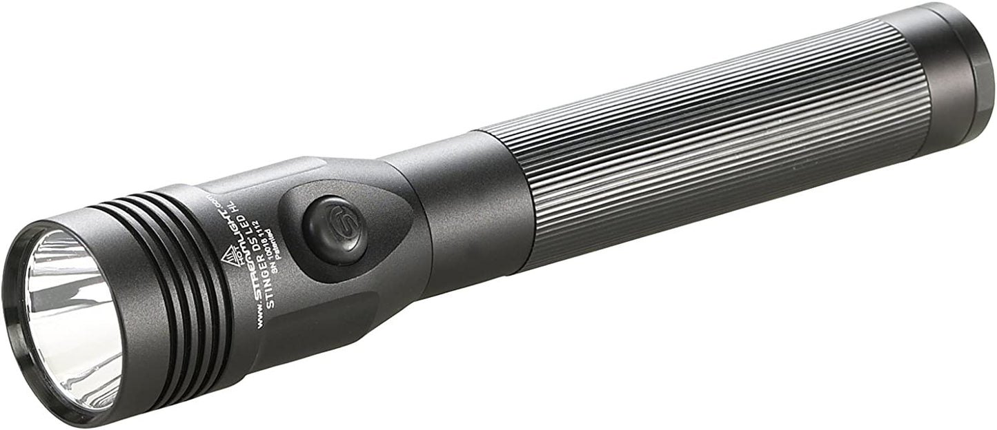 75458 Stinger DS LED HL 800-Lumen Rechargeable Dual Switch Flashlight with 120-Volt Ac/12-Volt DC Smart Charge Piggyback Charger (Nimh), Black