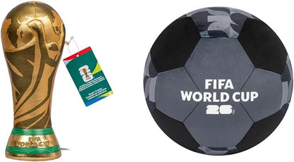 FIFA World Cup 2026 10-Inch Plush Trophy and 9-Inch Black Plush Soccer Ball - Ages 3+