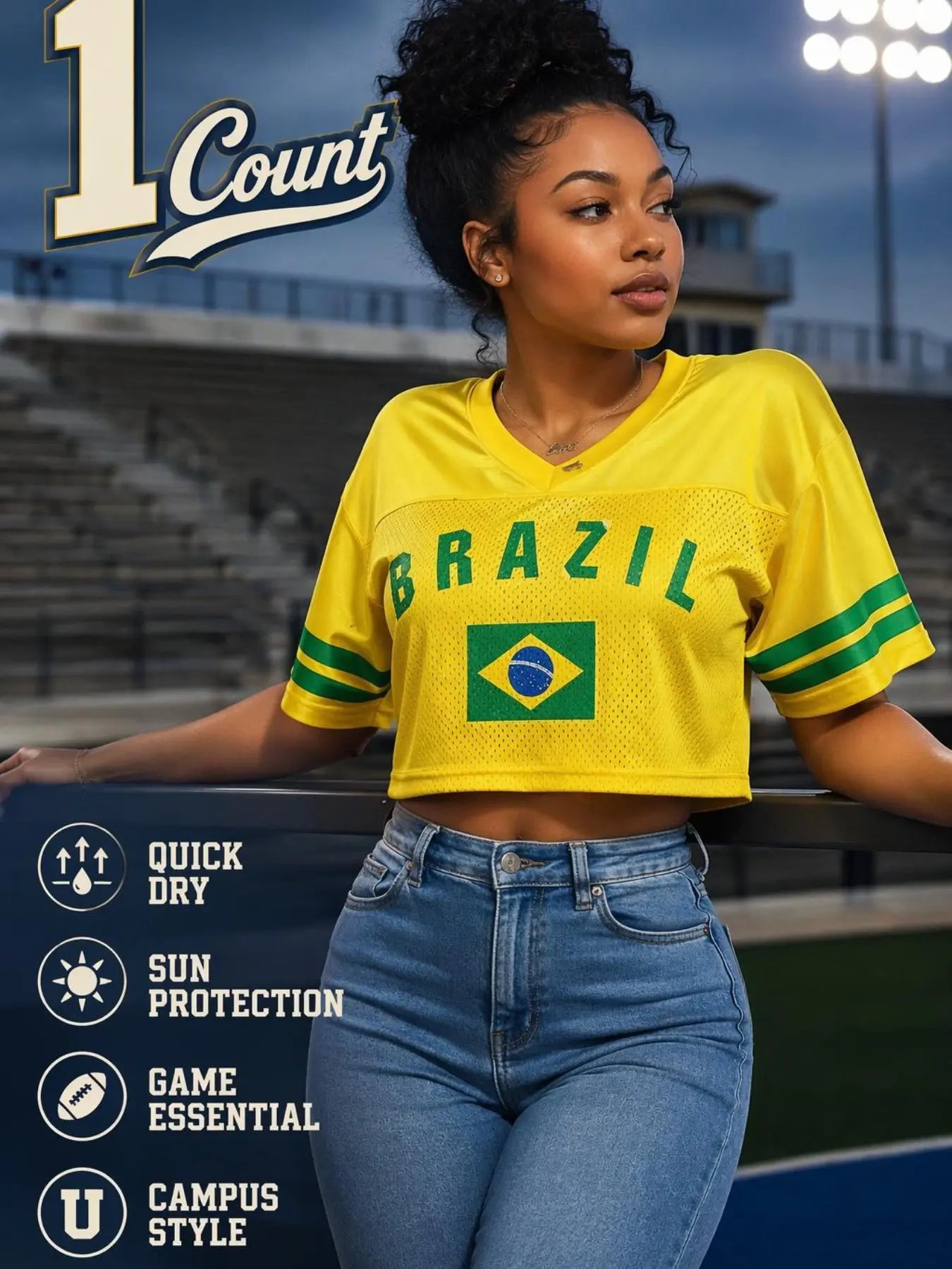 KTYSDE Women's Printed Cropped Soccer Jersey - V Neck Mesh Short Sleeve Casual Streetwear Crop Top for Soccer Fans Featuring USA, Brazil, Argentina, Mexico, England, Germany, France, Spain, Portugal, Italy, Netherlands, Japan, South Korea, Uruguay, and South Africa for Game Day and Daily Wear
