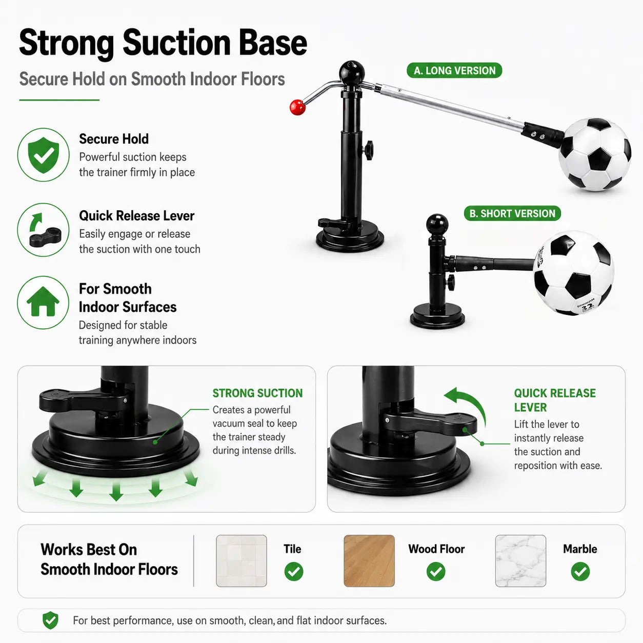 360° Rotating Soccer Training Kicker for Kids, Adjustable Indoor Soccer Ball Trainer with Suction Cup, Foldable Soccer Ball Holder for Parent-Child Home Practice
