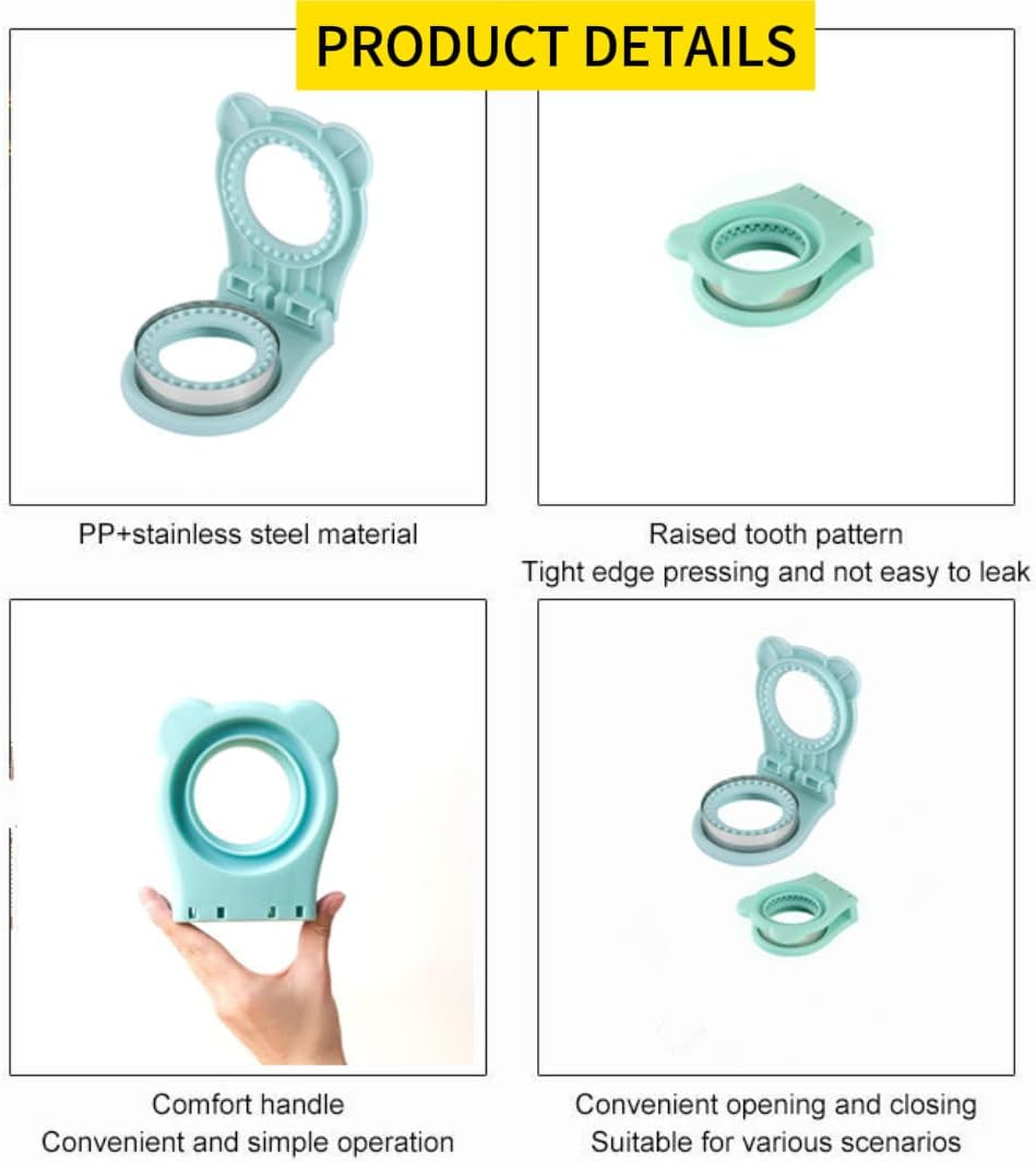 Uncrustable Sandwich Maker, Sandwich Pocket Circle Shape Cutter & Sealer for Kids Breakfast and Lunchboxes, Light Blue, 3.7Inch