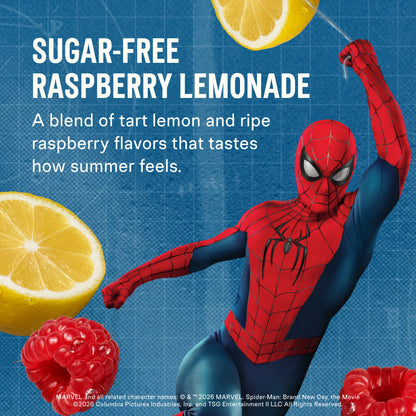 Liquid I.V. Limited Edition Spider-Man Hydration Multiplier Sugar-Free - Raspberry Lemonade - Hydration Powder Packets | Electrolyte Powder Drink Mix | Convenient Single-Serving Sticks | 8 Vitamins & Nutrients | 1 Pack (14 Servings)