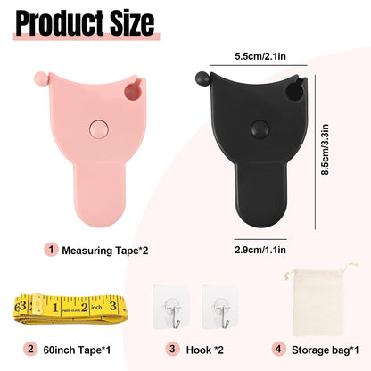 3 Pack Body Measuring Tape - 60 Inch Retractable Tape