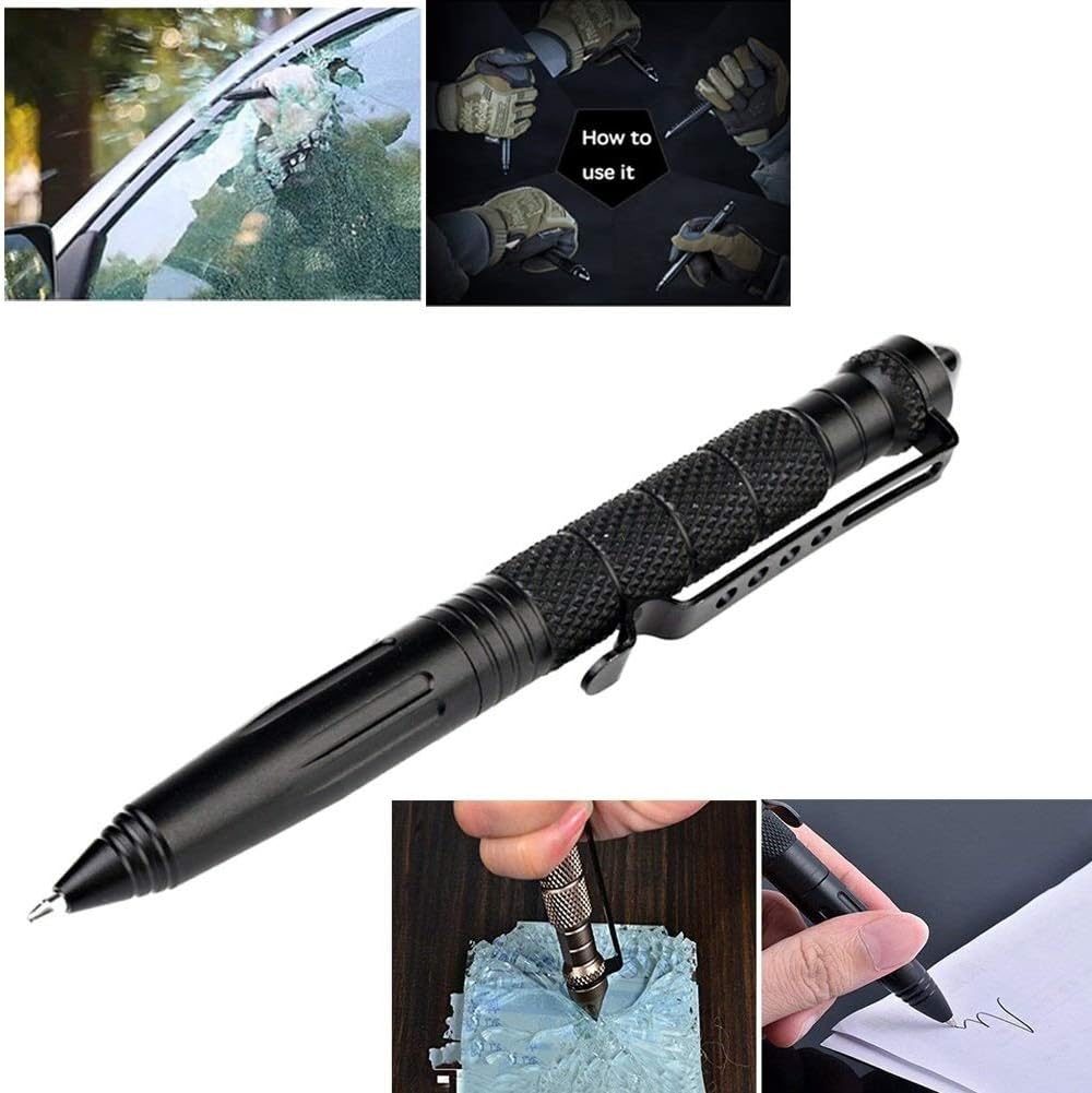Ultimate Military Tactical Pen - Self Defense Tool with Emergency Glass Breaker and 6 Ink Refills