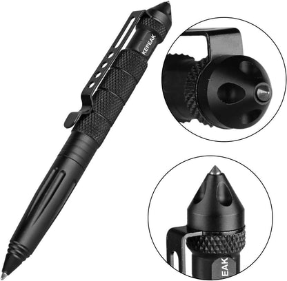 Ultimate Military Tactical Pen - Self Defense Tool with Emergency Glass Breaker and 6 Ink Refills