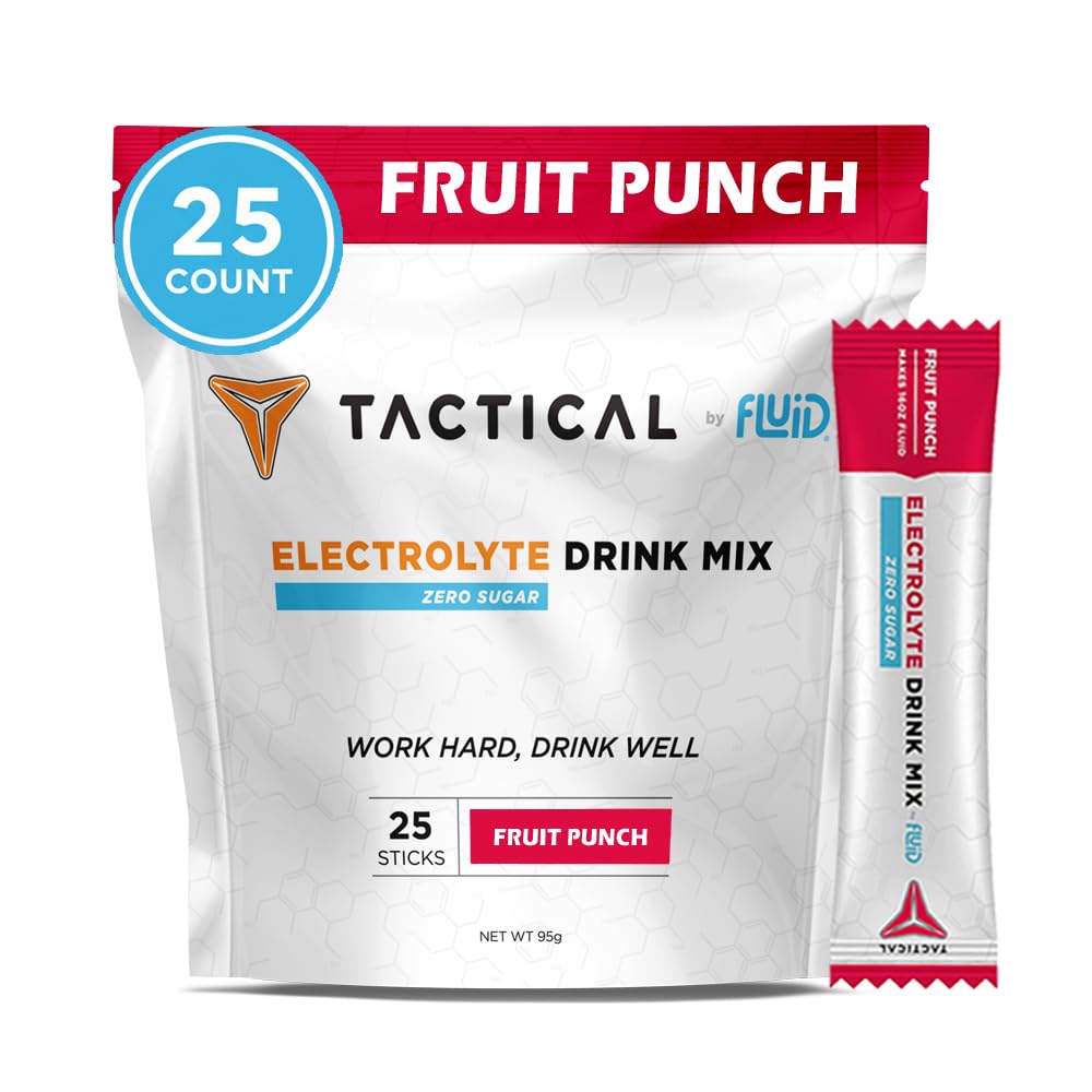 Fluid Tactical - 25 Count Zero Sugar Electrolyte Powder | Variety Pack | Travel Ready Drink Mix | Extreme Re-Hydration