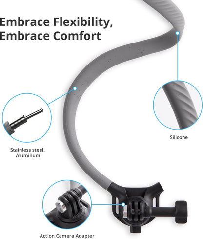 Caplock Action Camera Neck Mount, Large Size, Quick Release Neck Camera Holder & Chest Strap, Hands-Free POV Vlogging for DJI OSMO Action 6/5 Pro/Pocket 4/3/Xtra Muse, Gopro 13-10, Insta360