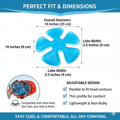Stay Cool and Comfortable with Reusable Gel Ice Packs for Hats – Adjustable Cold Therapy Inserts for Hard Hats and Sun Hats – 4-Hour Relief for Construction Workers, Migraines, and Heat Stroke Prevention – 4 Pack