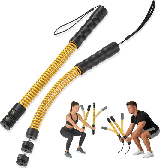 Heavy Duty Ropeless Battle Ropes 4.0, Portable Steel Core Exercise Ropes for Home Gym & Outdoor, Anti-Slip Ergonomic Handles for Strength Training, HIIT & Full Body Workout | Ideal for Men & Women
