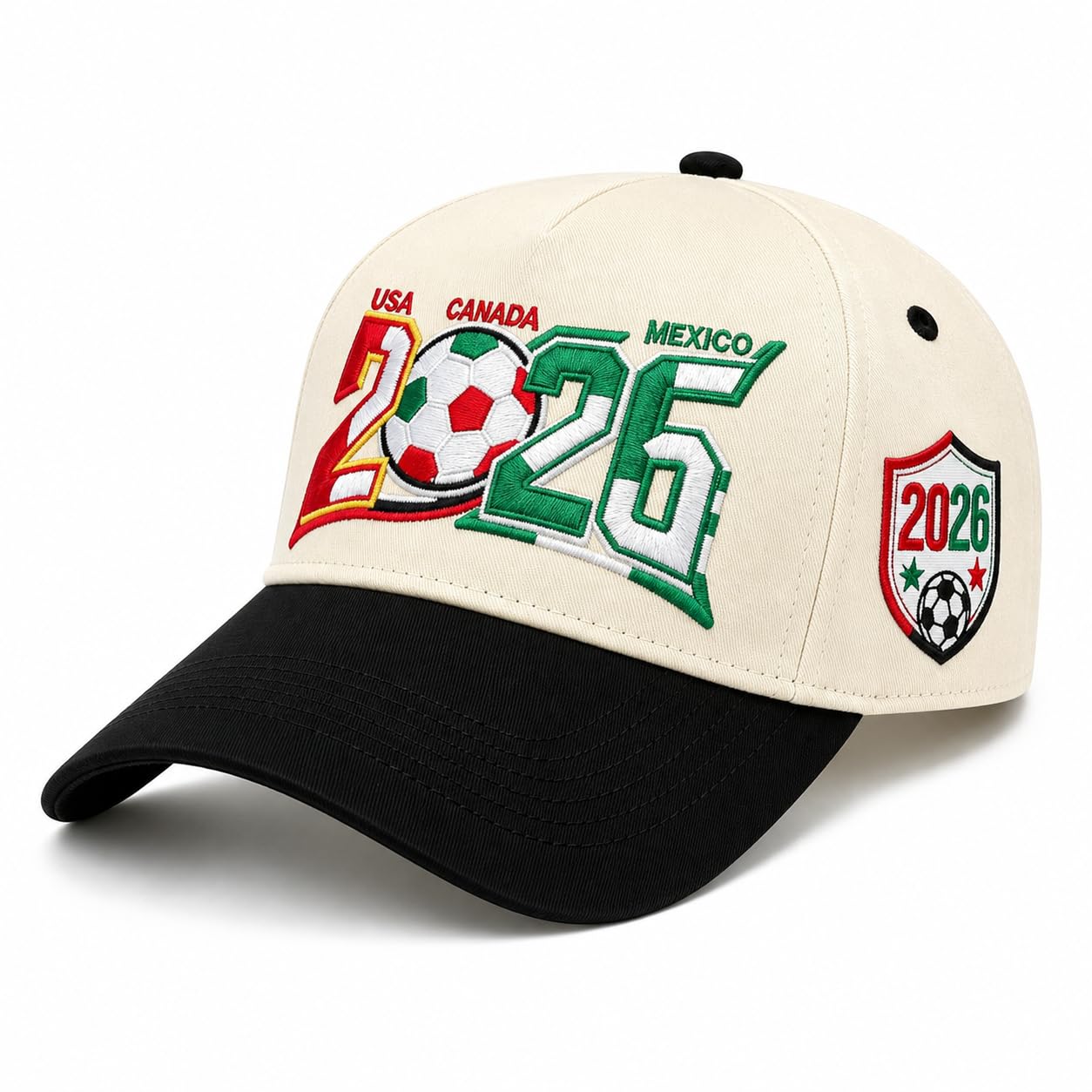 2026 Soccer Fan Baseball Cap, USA Canada Mexico Inspired Embroidered Cotton Hat, Adjustable Game Day Sports Cap
