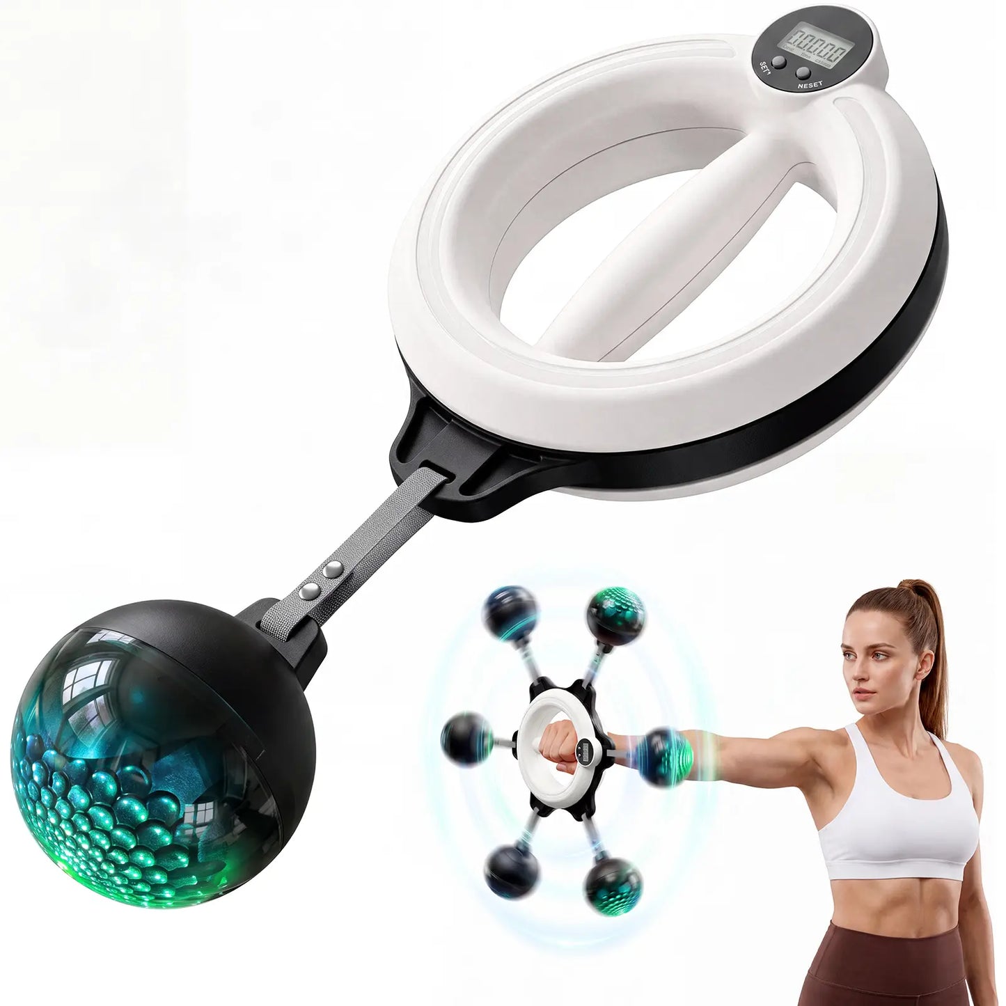Zenrous 360° Rotating Wrist and Forearm Trainer - Compact Hand Grip Strengthening Equipment for Gym, Home, and Office Workouts