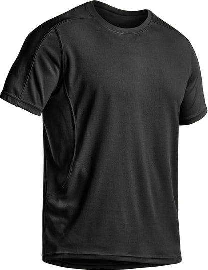 CQR Men's Short Sleeve Military Tactical T-Shirt, Athletic Gym Training Army Shirts, Outdoor Hiking Workout Shirt