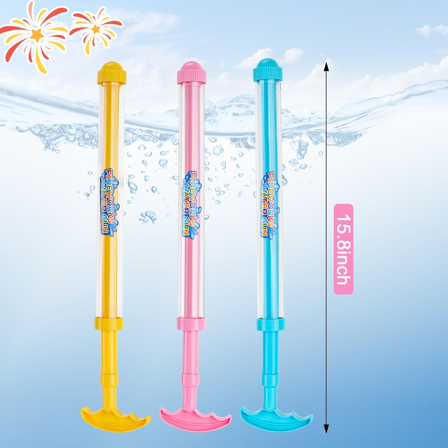 6Pack Creativity Fireworks Water Gun, Sprays Water Like Fireworks, Squirt Gun for Kids, Bulk Samll Water Blaster Summer Pool, Backyard, Beach, Birthday Party Outdoor Game Toys