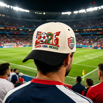 2026 Soccer Fan Baseball Cap, USA Canada Mexico Inspired Embroidered Cotton Hat, Adjustable Game Day Sports Cap