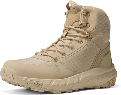 NORTIV 8 Men's Military Tactical Boot Lightweight Comfortable Boots for Work All Day Side Zipper Motorcycle Combat Hiking Boots Metrostrike(8-9 Inches)