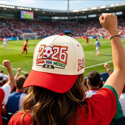 2026 Soccer Fan Baseball Cap, USA Canada Mexico Inspired Embroidered Cotton Hat, Adjustable Game Day Sports Cap