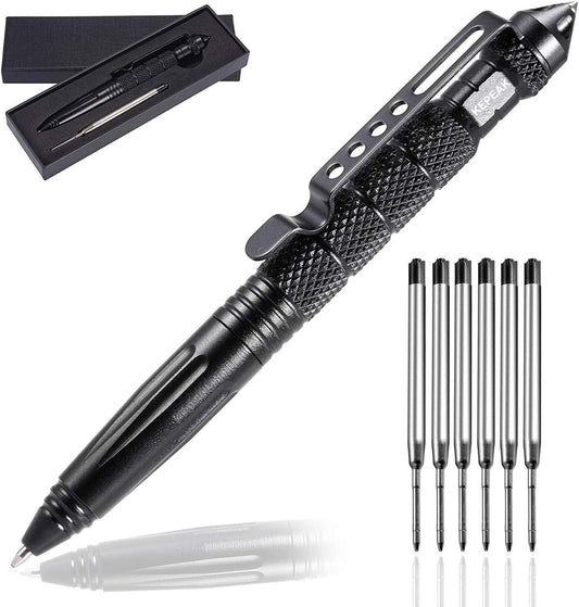 Ultimate Military Tactical Pen - Self Defense Tool with Emergency Glass Breaker and 6 Ink Refills
