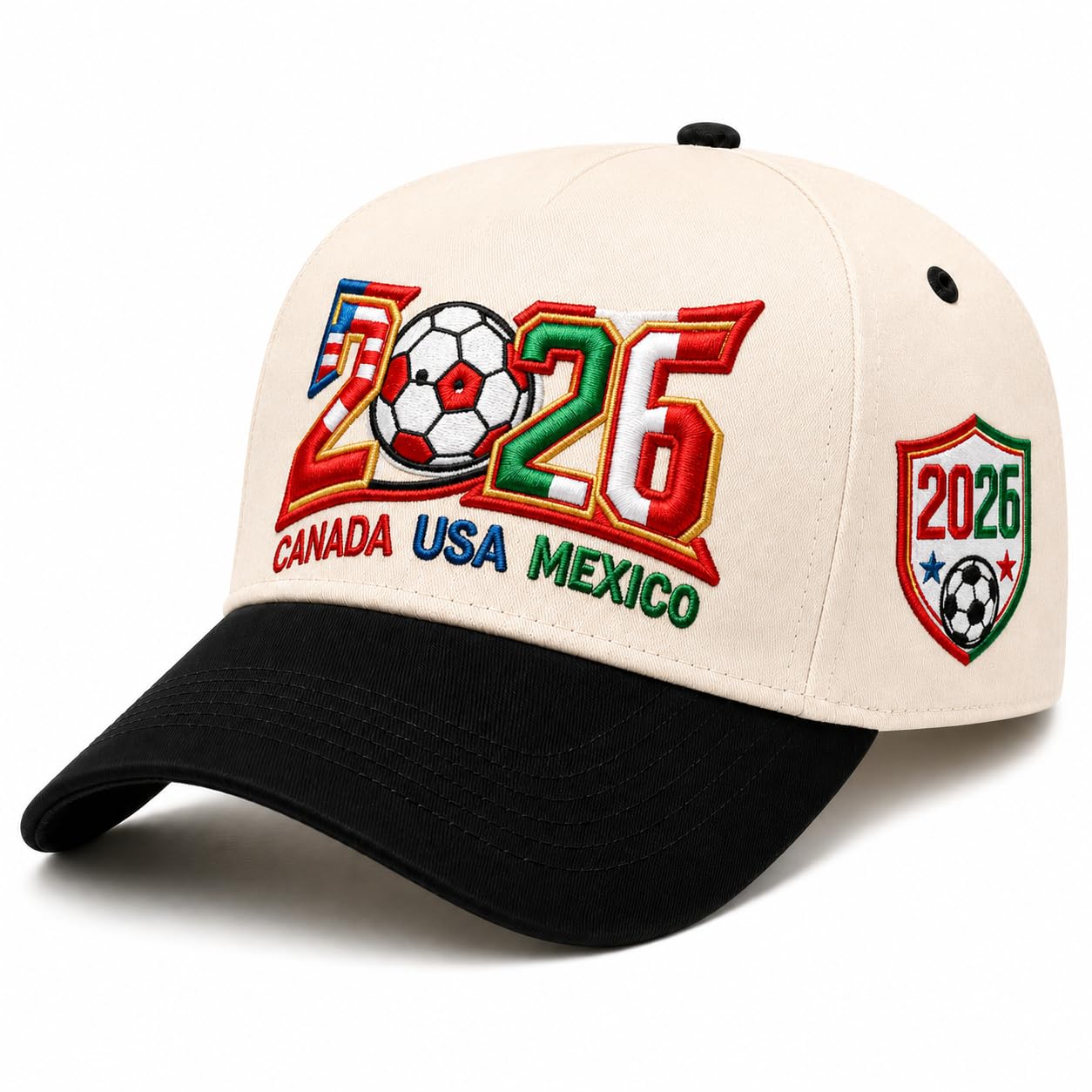 2026 Soccer Fan Baseball Cap, USA Canada Mexico Inspired Embroidered Cotton Hat, Adjustable Game Day Sports Cap