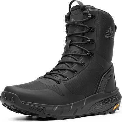 NORTIV 8 Men's Military Tactical Boot Lightweight Comfortable Boots for Work All Day Side Zipper Motorcycle Combat Hiking Boots Metrostrike(8-9 Inches)
