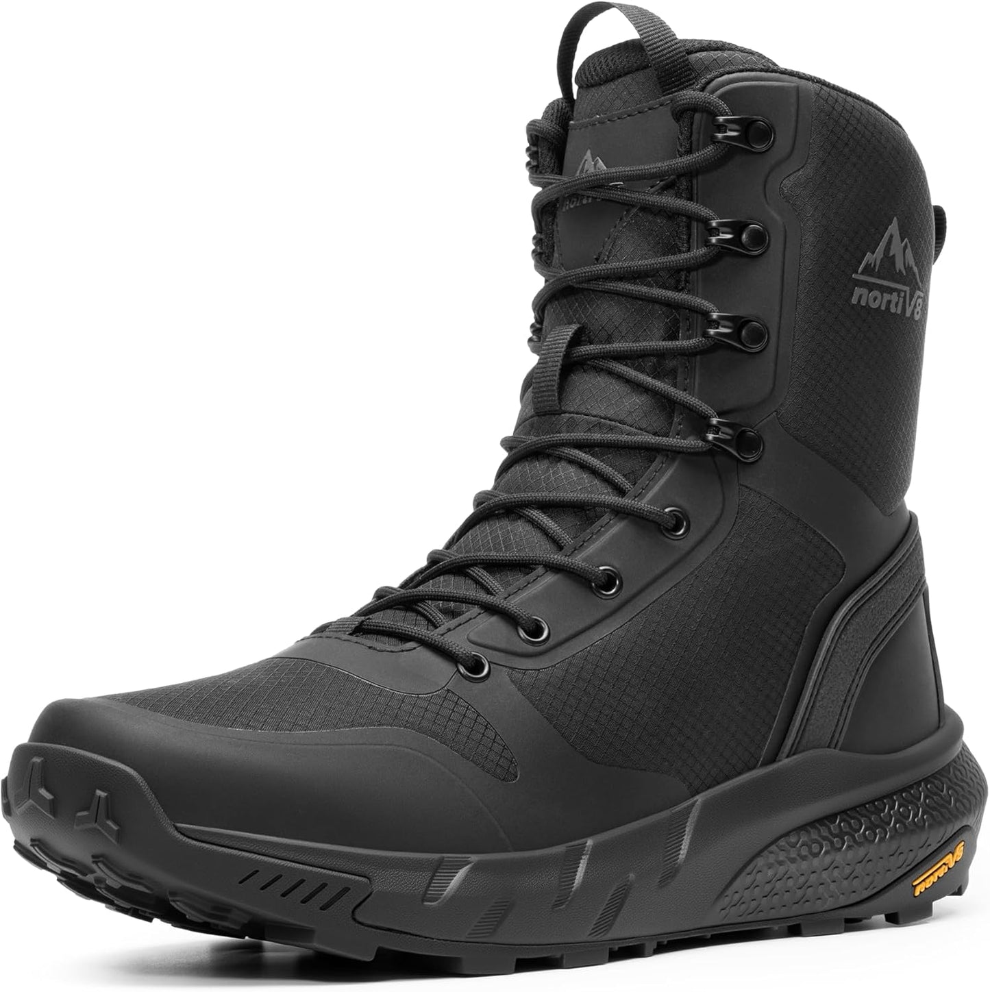 NORTIV 8 Men's Military Tactical Boot Lightweight Comfortable Boots for Work All Day Side Zipper Motorcycle Combat Hiking Boots Metrostrike(8-9 Inches)