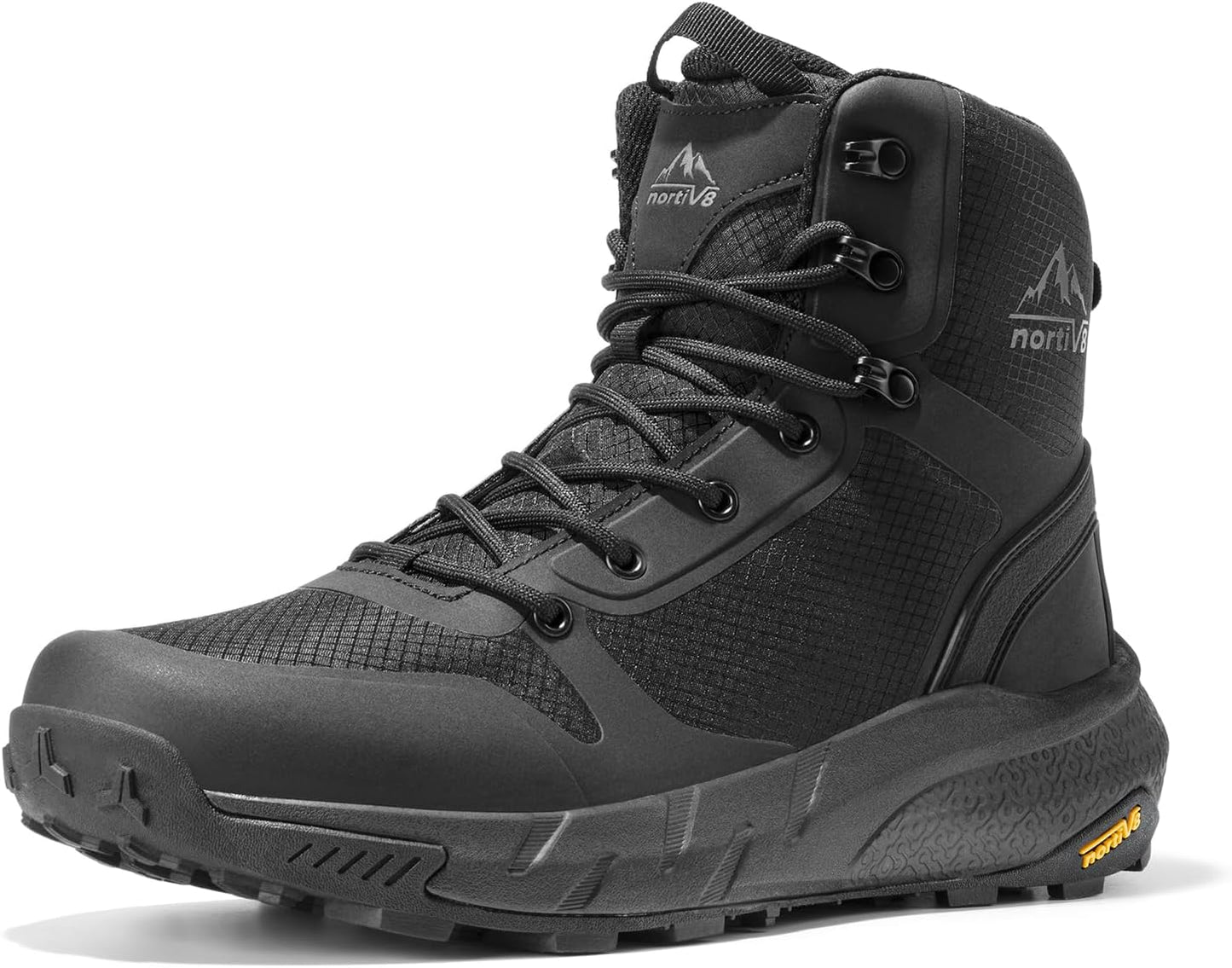 NORTIV 8 Men's Military Tactical Boot Lightweight Comfortable Boots for Work All Day Side Zipper Motorcycle Combat Hiking Boots Metrostrike(8-9 Inches)