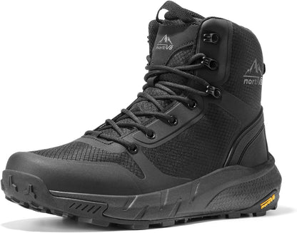 NORTIV 8 Men's Military Tactical Boot Lightweight Comfortable Boots for Work All Day Side Zipper Motorcycle Combat Hiking Boots Metrostrike(8-9 Inches)