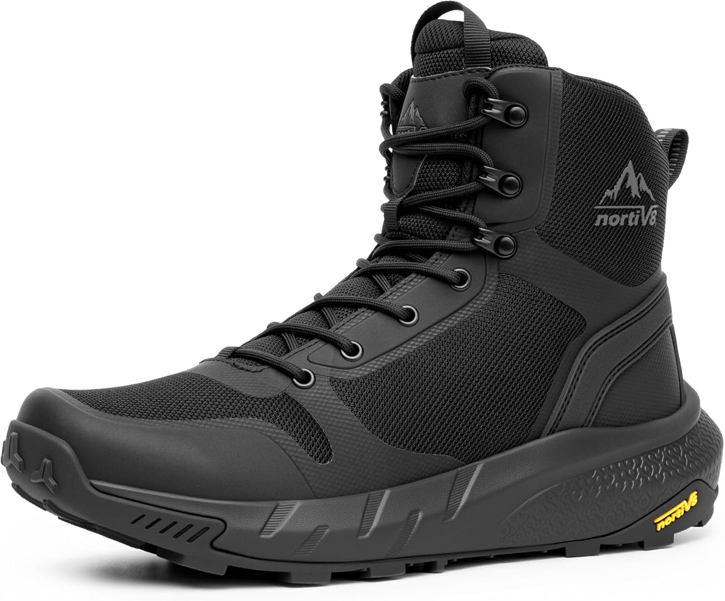 NORTIV 8 Men's Military Tactical Boot Lightweight Comfortable Boots for Work All Day Side Zipper Motorcycle Combat Hiking Boots Metrostrike(8-9 Inches)