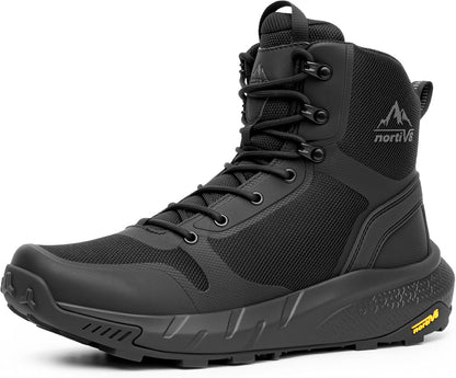 NORTIV 8 Men's Military Tactical Boot Lightweight Comfortable Boots for Work All Day Side Zipper Motorcycle Combat Hiking Boots Metrostrike(8-9 Inches)
