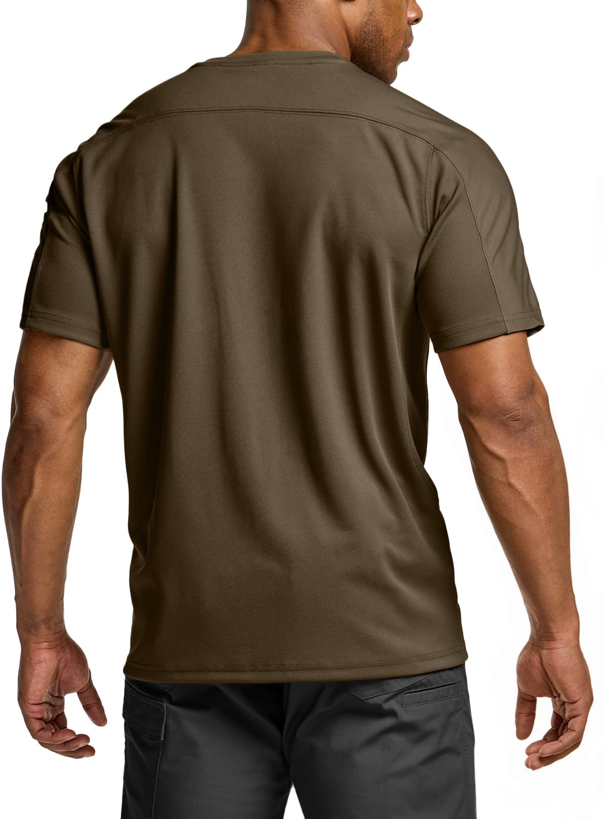 CQR Men's Short Sleeve Military Tactical T-Shirt, Athletic Gym Training Army Shirts, Outdoor Hiking Workout Shirt