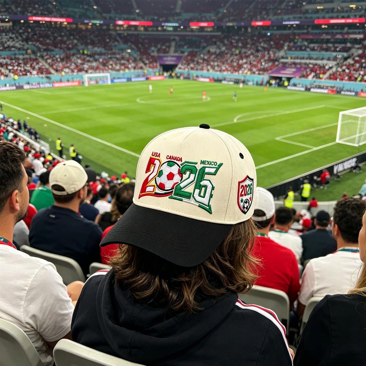 2026 Soccer Fan Baseball Cap, USA Canada Mexico Inspired Embroidered Cotton Hat, Adjustable Game Day Sports Cap