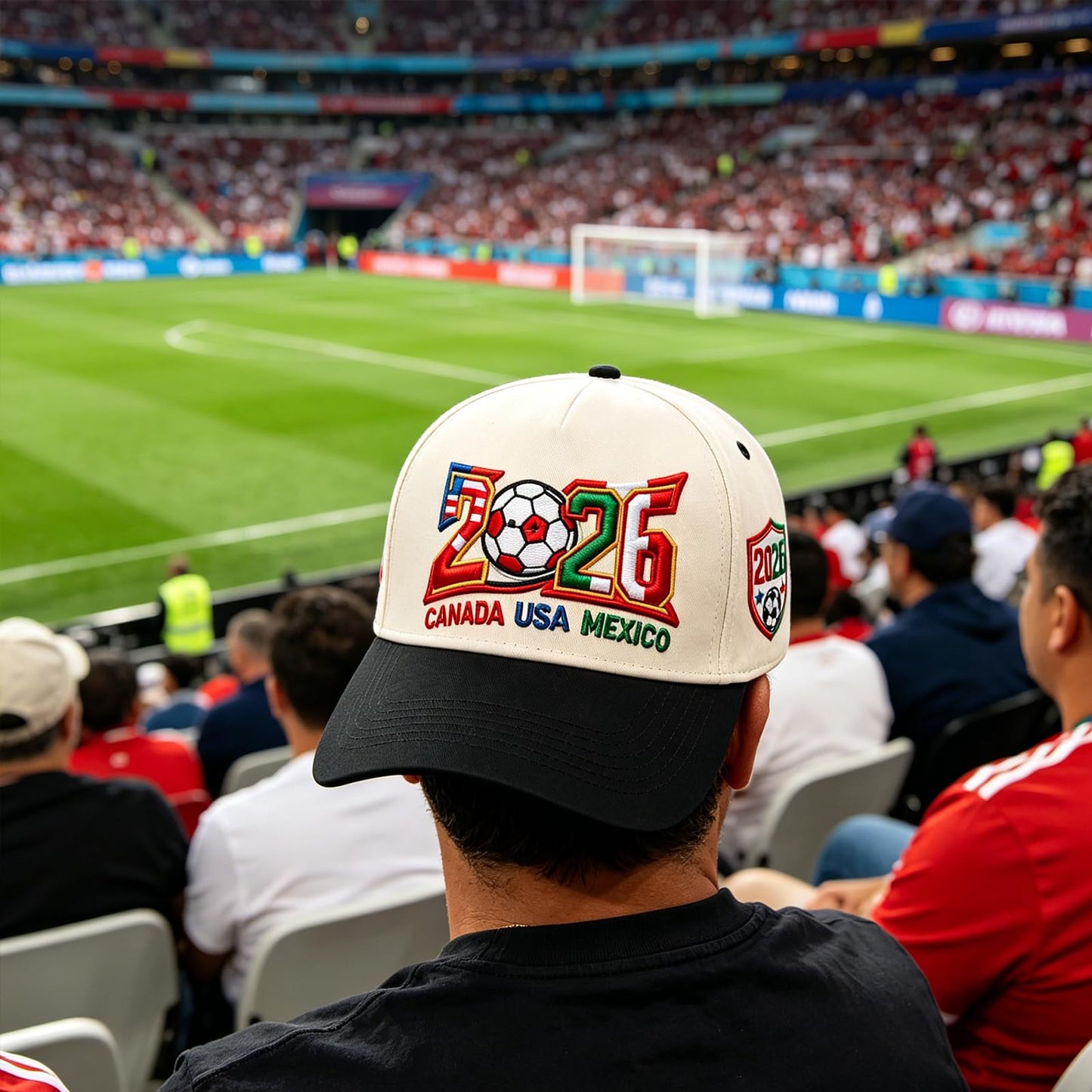 2026 Soccer Fan Baseball Cap, USA Canada Mexico Inspired Embroidered Cotton Hat, Adjustable Game Day Sports Cap