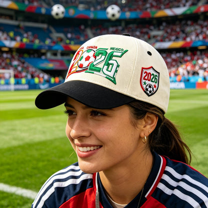 2026 Soccer Fan Baseball Cap, USA Canada Mexico Inspired Embroidered Cotton Hat, Adjustable Game Day Sports Cap