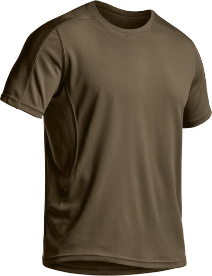 CQR Men's Short Sleeve Military Tactical T-Shirt, Athletic Gym Training Army Shirts, Outdoor Hiking Workout Shirt